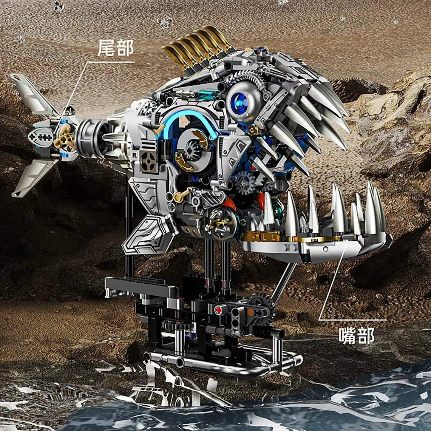 Mechanical Piranha Building Blocks Kit for STEM Education - ToylandEU