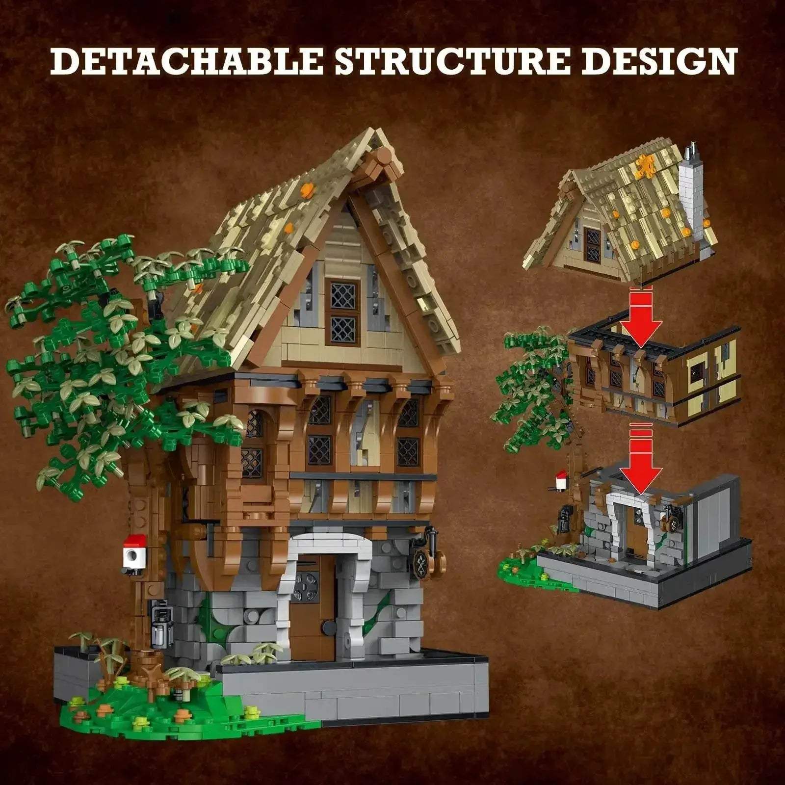 Medieval Blacksmith Shop Magic House Tavern Building Blocks Set - ToylandEU