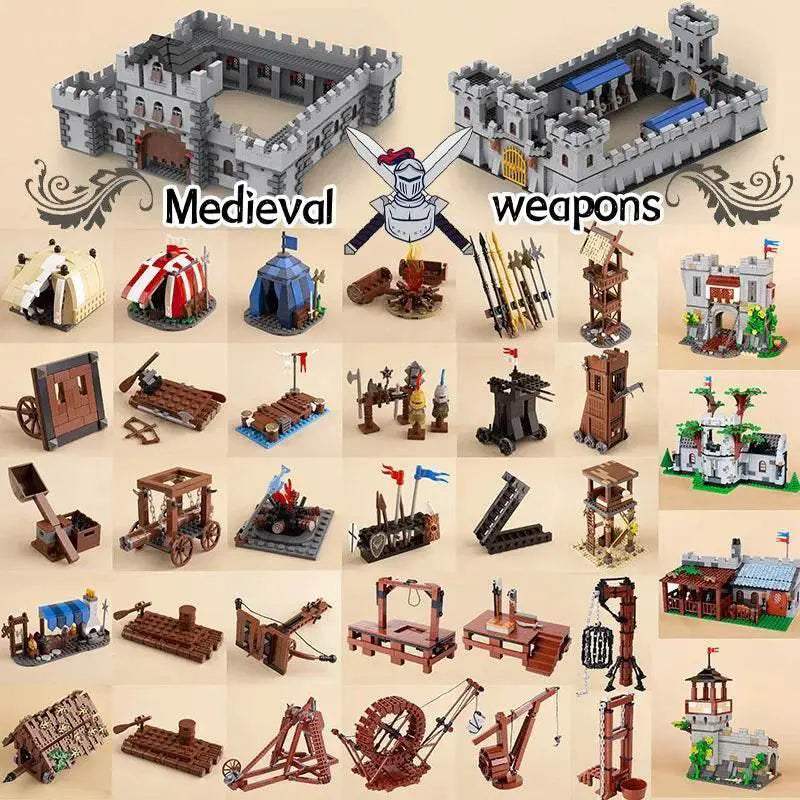 Medieval Castle Siege Weapons Building Blocks Army Knights Toys - ToylandEU