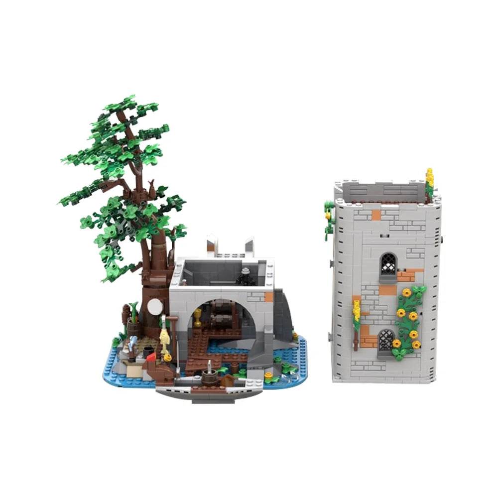 MOC Medieval Forestmen River Fortress Model Building Blocks Gift - ToylandEU