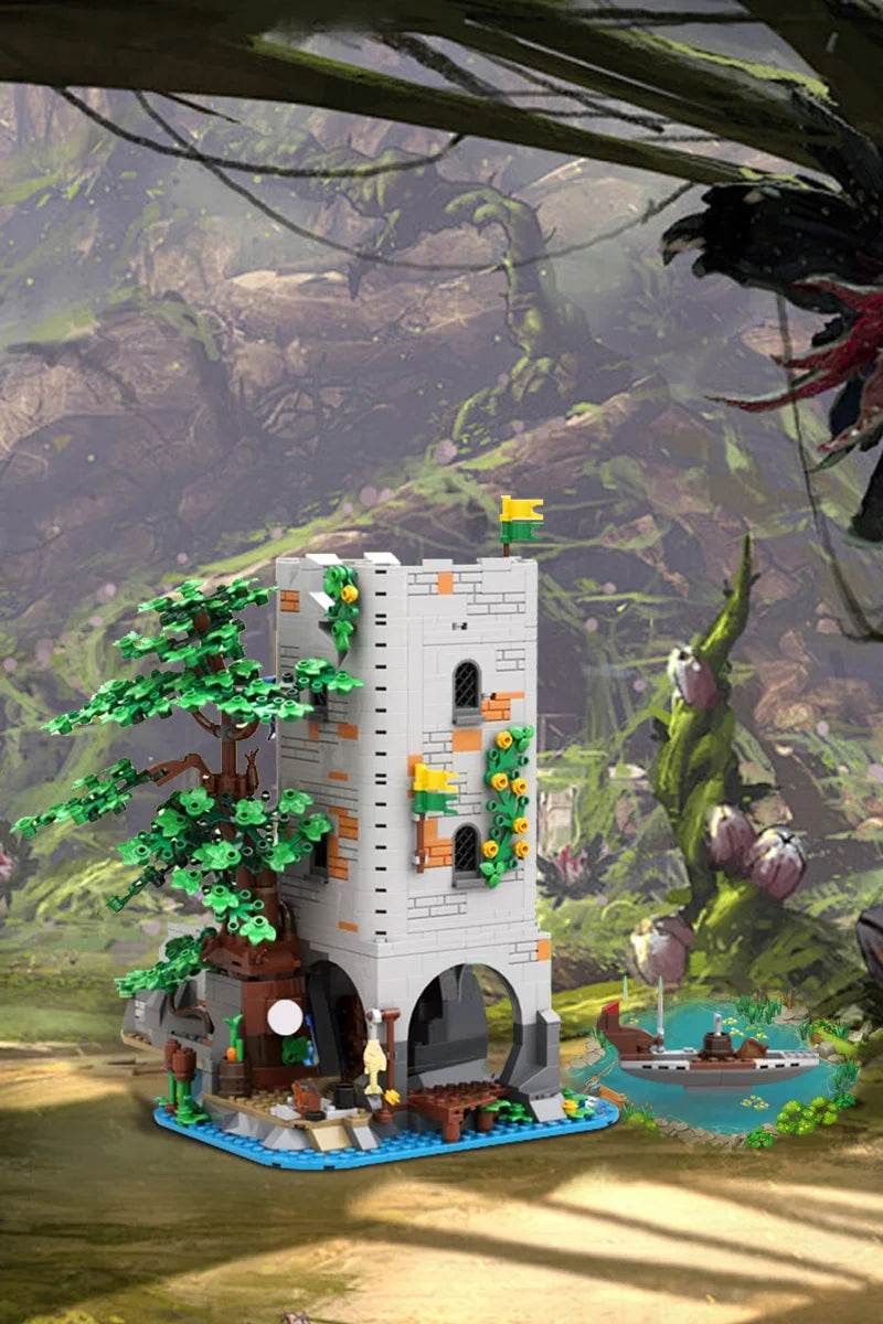 MOC Medieval Forestmen River Fortress Model Building Blocks Gift - ToylandEU