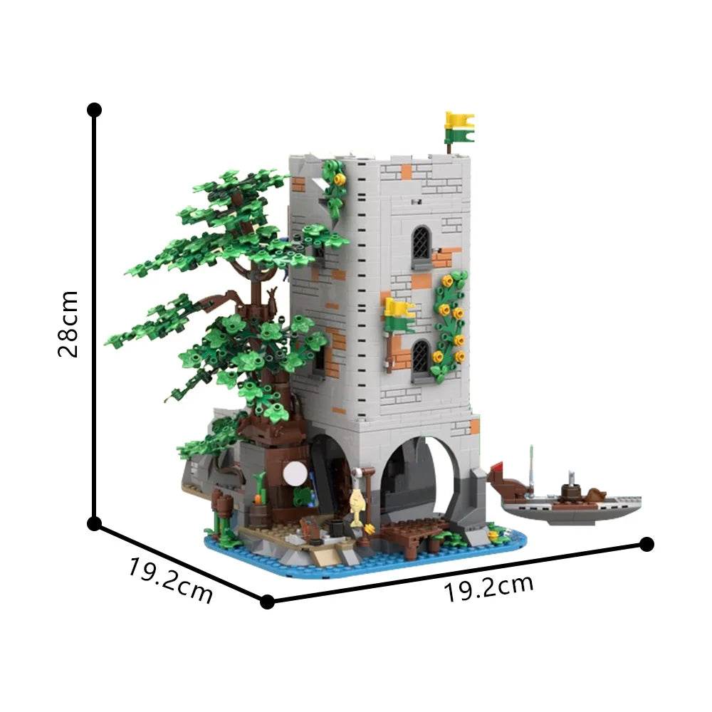MOC Medieval Forestmen River Fortress Model Building Blocks Gift - ToylandEU