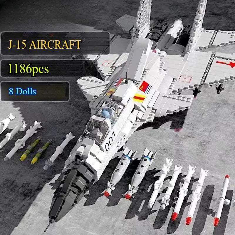 Military Fighter Jet Building Blocks J15 Educational Set - ToylandEU