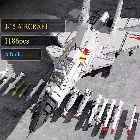 Military Fighter Jet Building Blocks J15 Educational Set - ToylandEU