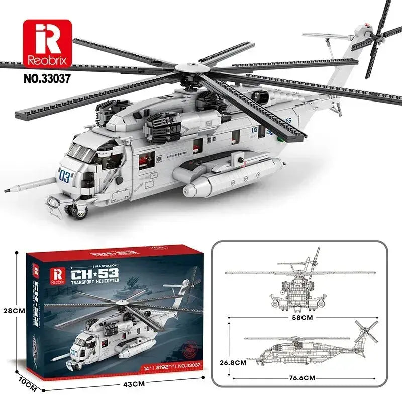 MOC Military Helicopter Building Blocks Educational Toy - ToylandEU