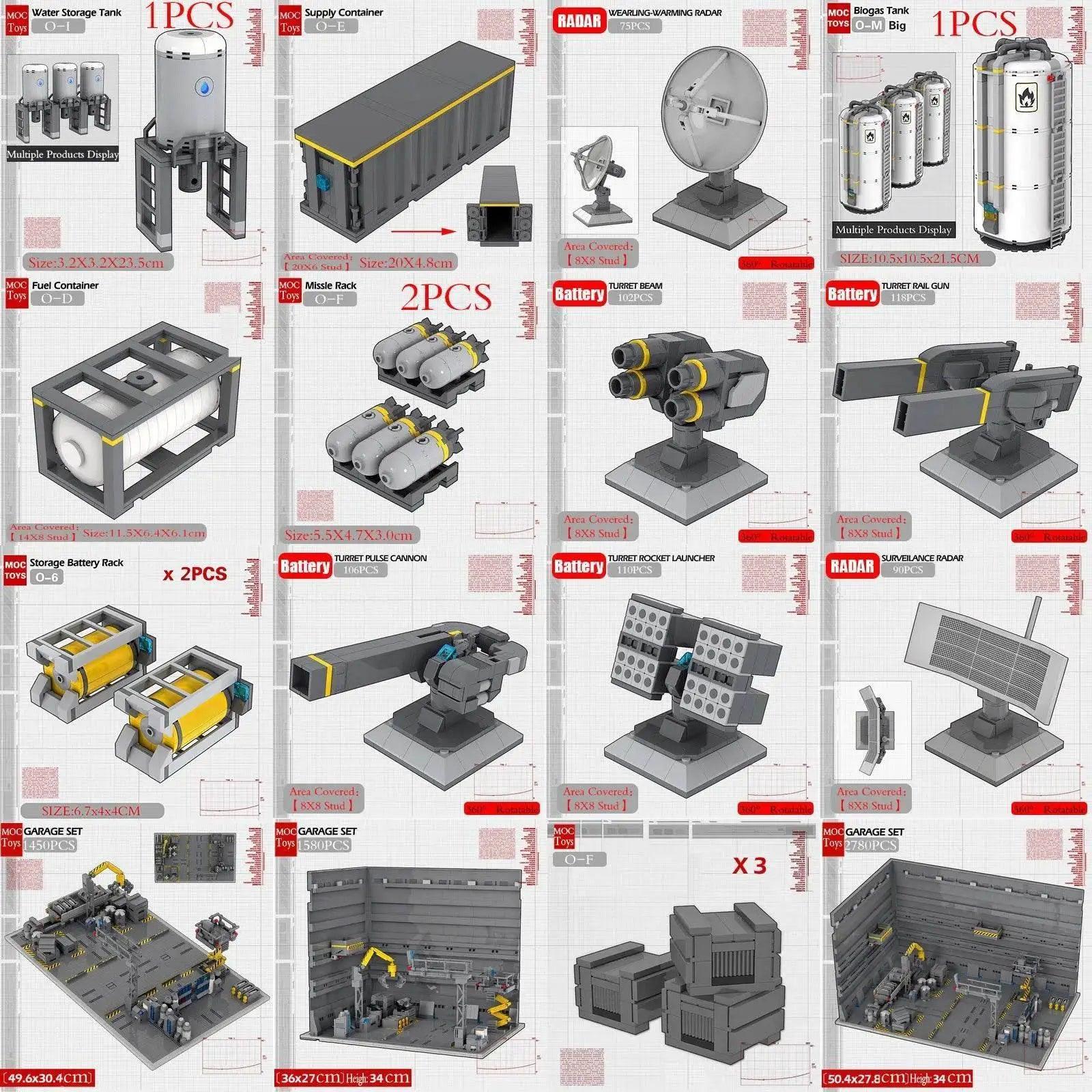  MOC Military Weapons Missile Model Building Blocks Supply Container -  ToylandEU™