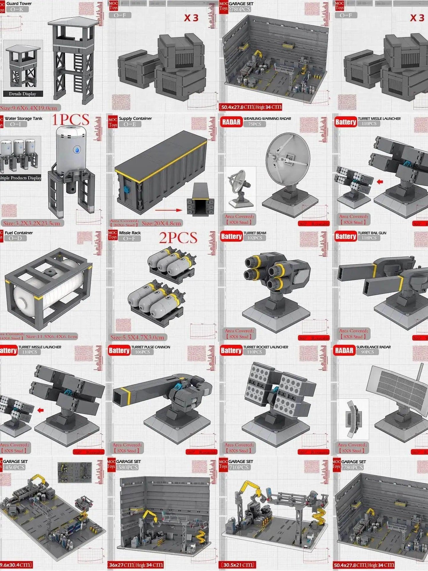  MOC Military Weapons Missile Model Building Blocks Supply Container -  ToylandEU™