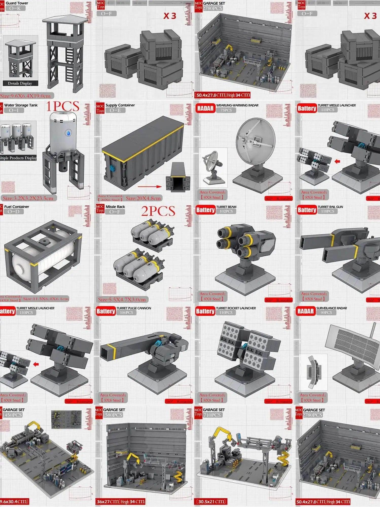  MOC Military Weapons Missile Model Building Blocks Supply Container -  ToylandEU™