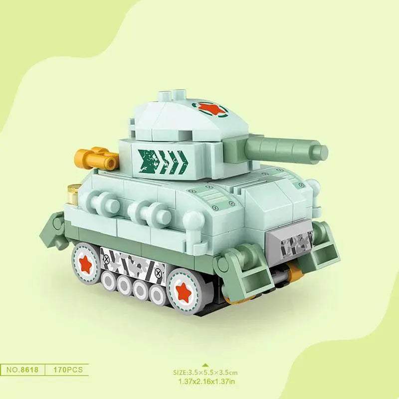 Mini Building Blocks Car Kit DIY Tank Fire Truck Locomotive - ToylandEU