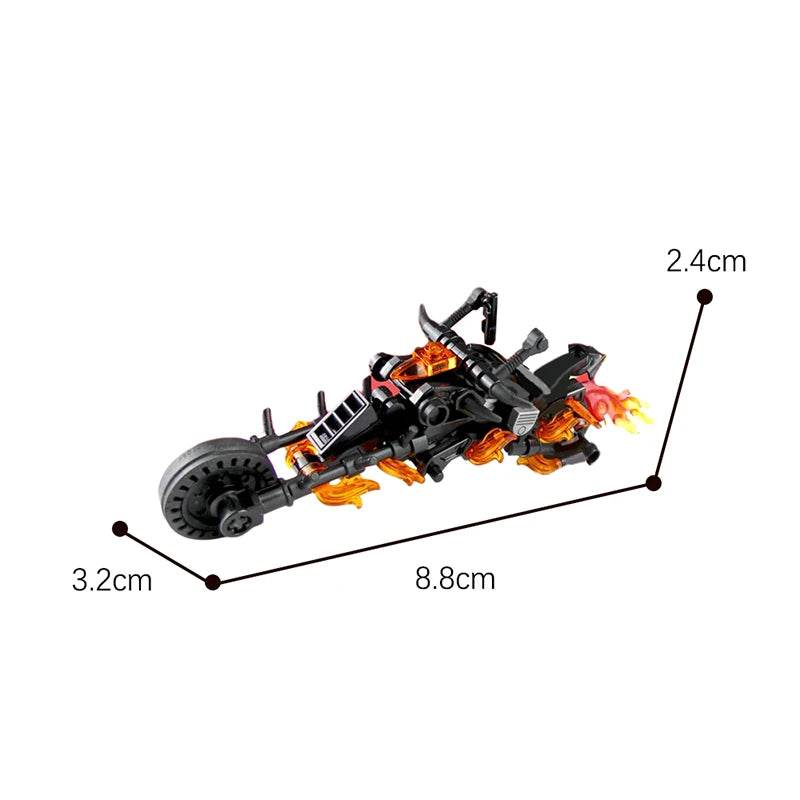 MOC Mini Motorcycle Building Block Set Magic Sidecar Ghost Motorbike Model Toy for Kids Christmas Birthdays Gift Building Bricks MOC - ToylandEU