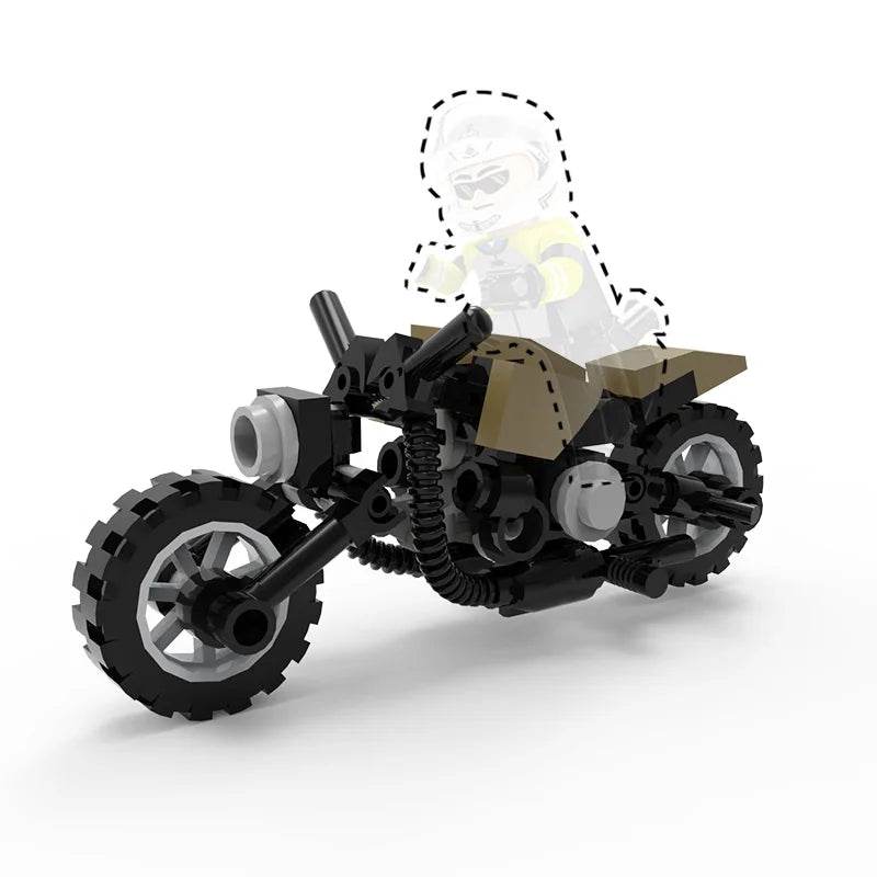 MOC Mini Motorcycle Building Block Set Magic Sidecar Ghost Motorbike Model Toy for Kids Christmas Birthdays Gift Building Bricks MOC - ToylandEU