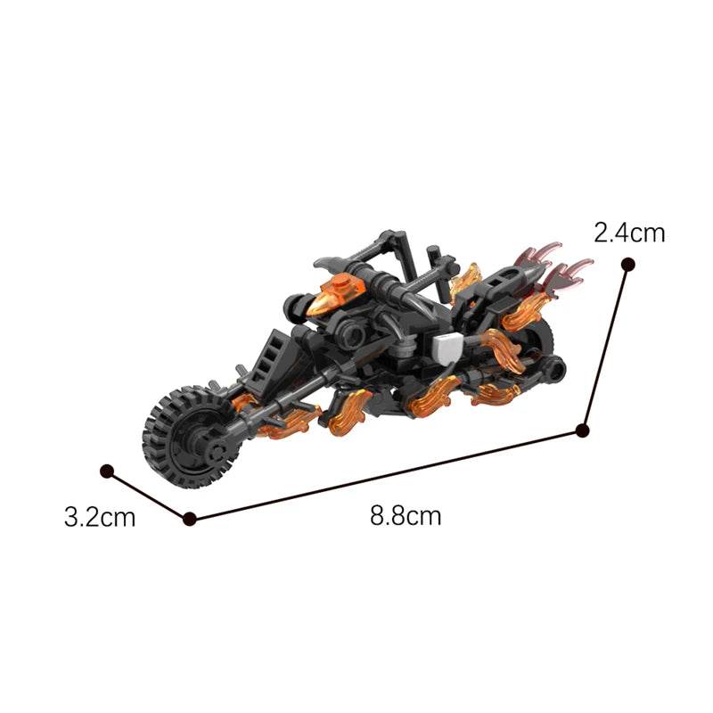 MOC Mini Motorcycle Building Block Set Magic Sidecar Ghost Motorbike Model Toy for Kids Christmas Birthdays Gift Building Bricks MOC - ToylandEU