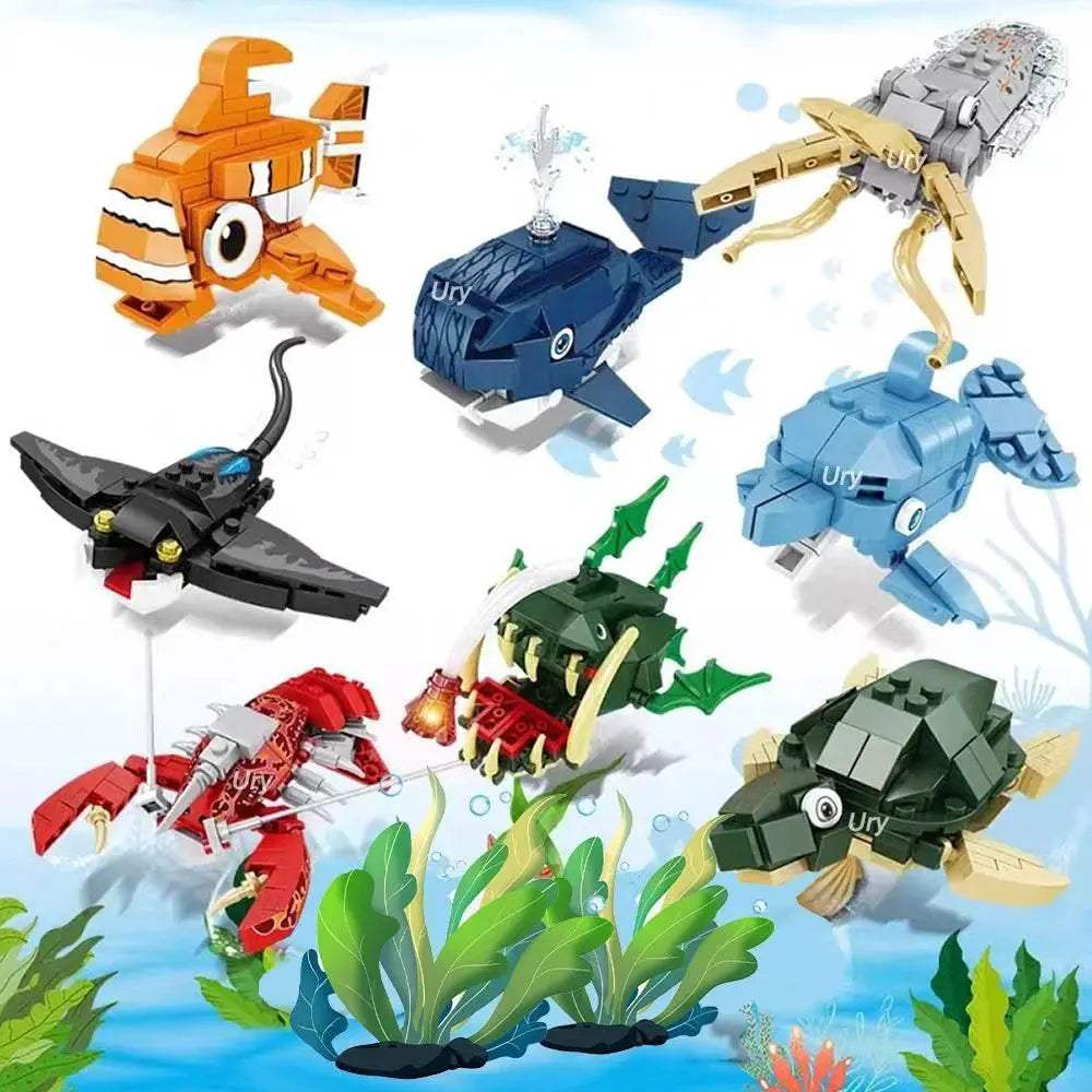 Moc Ocean Marine Fish Animals Building Blocks Toy Set for Kids - ToylandEU