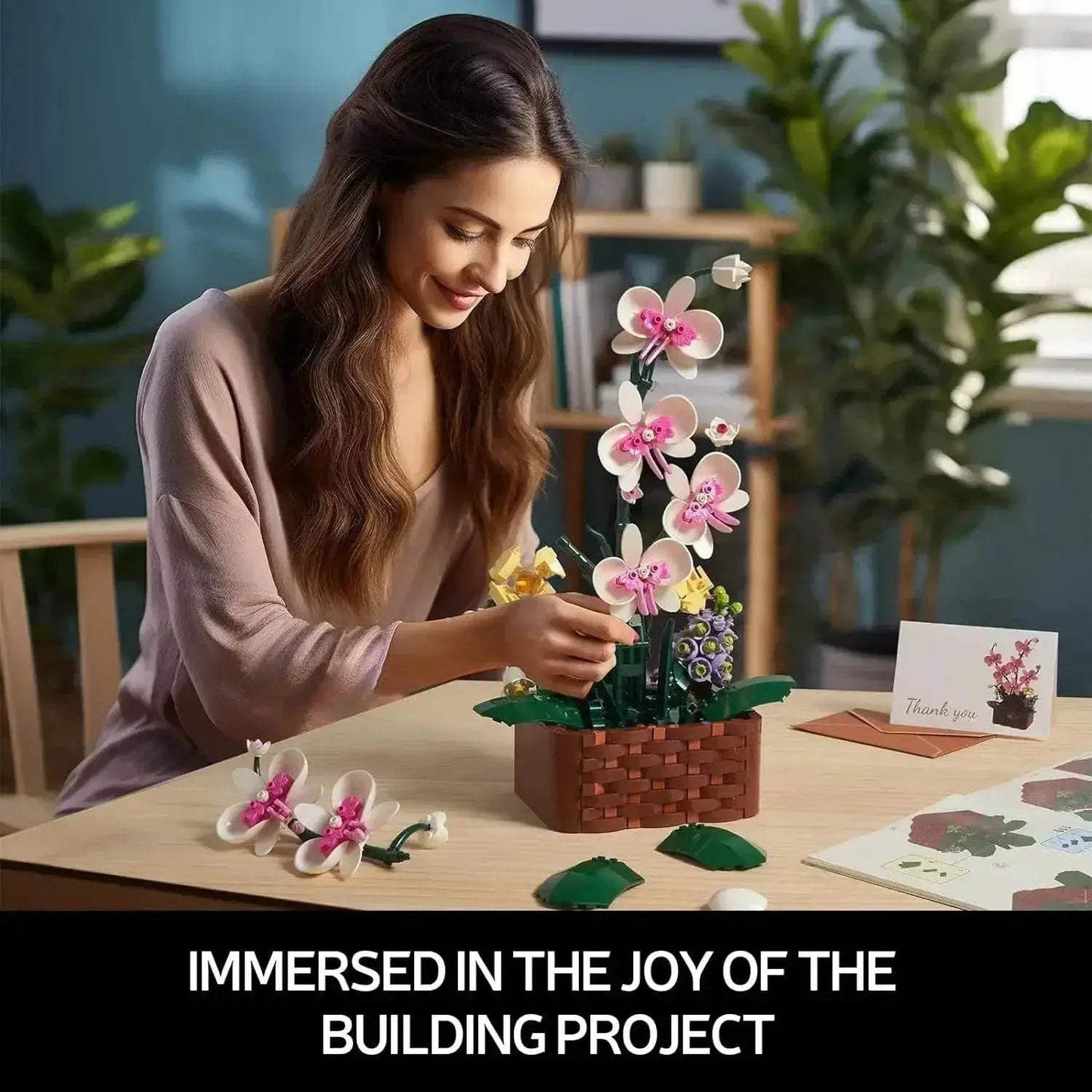 Moc Orchids Potted Building Blocks Succulents Model Toys - ToylandEU