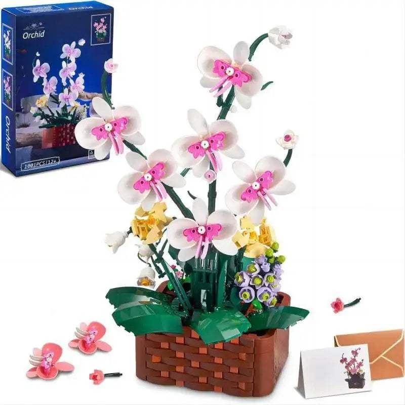 Moc Orchids Potted Building Blocks Succulents Model Toys - ToylandEU
