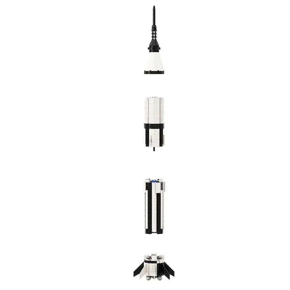 Moc Saturn 1B 110 Scale Booster Carrier Rocket Building Blocks - ToylandEU