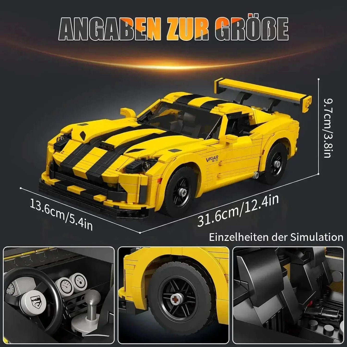 MOC Mould King 10046 Creative Viper Supercar Building Blocks - ToylandEU