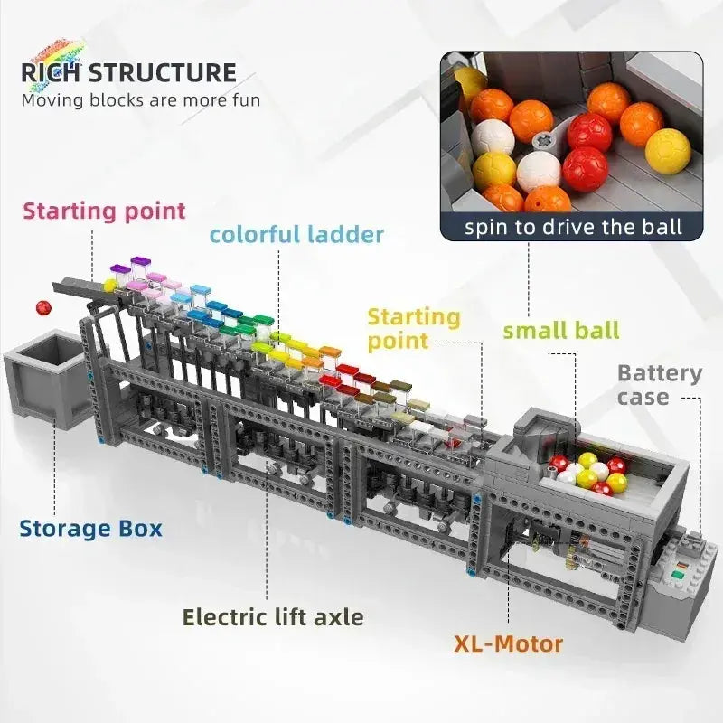 MOC Mould King 26004 Motorized Rainbow Stepper MOC Building Blocks - ToylandEU