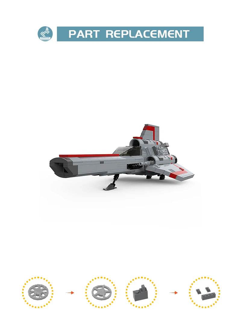 MOC Movie Colonial Viper MK1 Version 2.0 Spaceship Building Block High Tech Space Military Aircraft Model DIY Brick Toy Kid Gift - ToylandEU