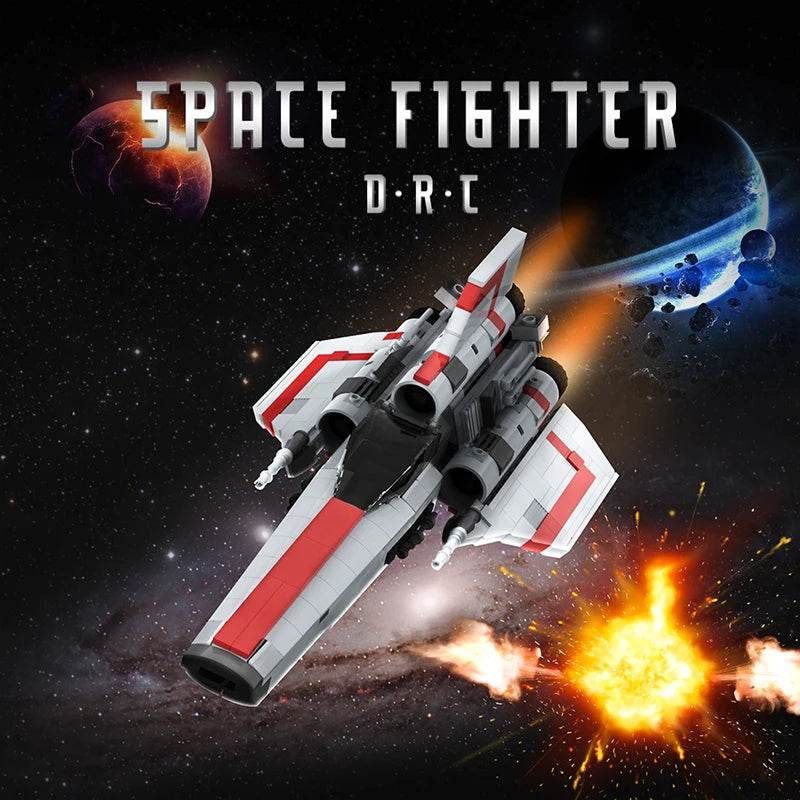 MOC Movie Colonial Viper MK1 Version 2.0 Spaceship Building Block High Tech Space Military Aircraft Model DIY Brick Toy Kid Gift - ToylandEU