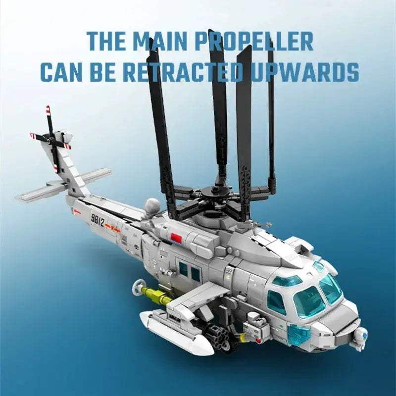 MOC Navy Type Z20 Lego Compatible Helicopter Building Blocks For Boys - ToylandEU