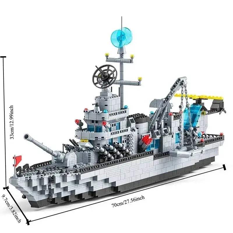 MOC Navy Warship Building Blocks Set 1560 Pieces For Creative Play - ToylandEU