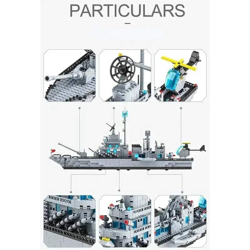 MOC Navy Warship Building Blocks Set 1560 Pieces For Creative Play - ToylandEU