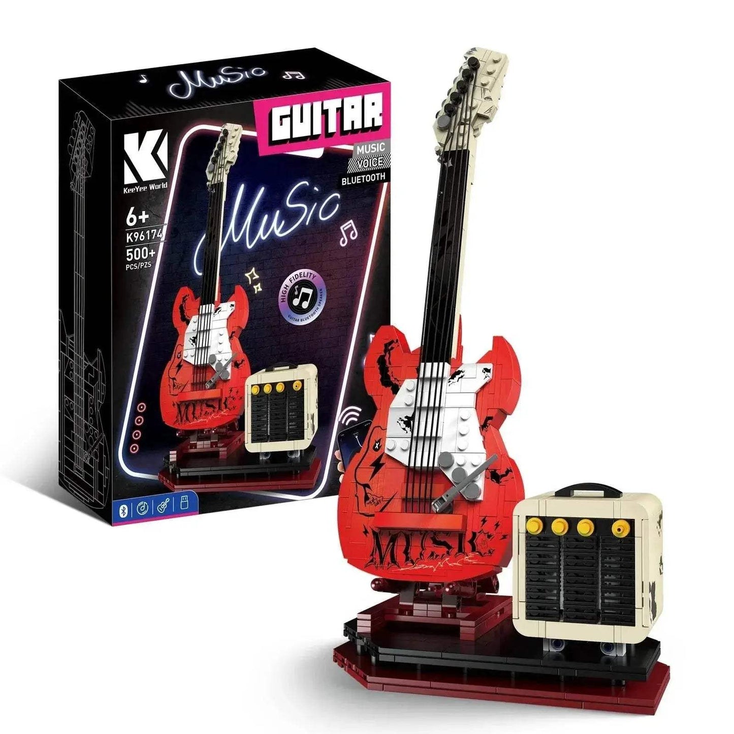 New 500pcs Technical Creative APP Guitar Building Blocks Bricks - ToylandEU