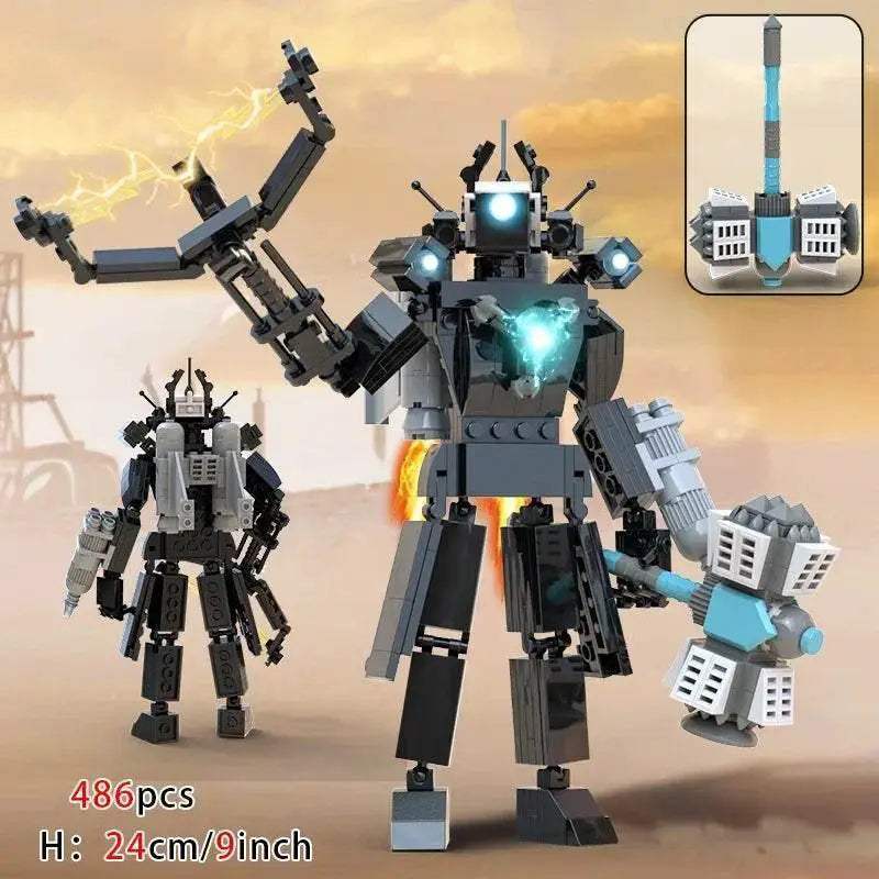 New Skibidi Toileted Giant Titan TVman Upgrade Speakerman Building Blocks Animation Figure Model Toys for Kids Ideas Gifts Christmas - ToylandEU