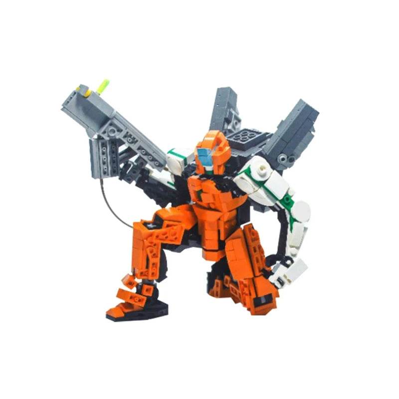 MOC Orange Sentinel Mech Model Building Blocks Game Building Bricks MOC - ToylandEU
