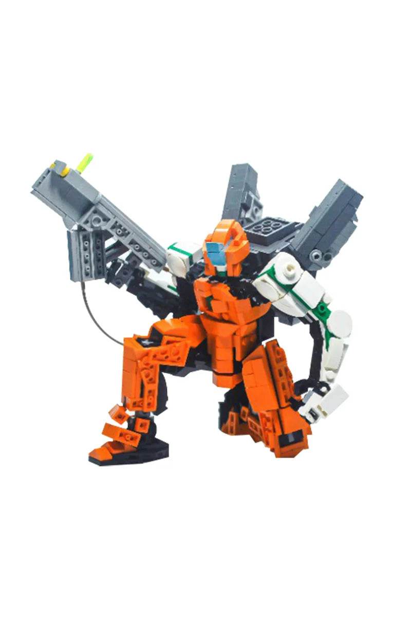 MOC Orange Sentinel Mech Model Building Blocks Game Building Bricks MOC - ToylandEU