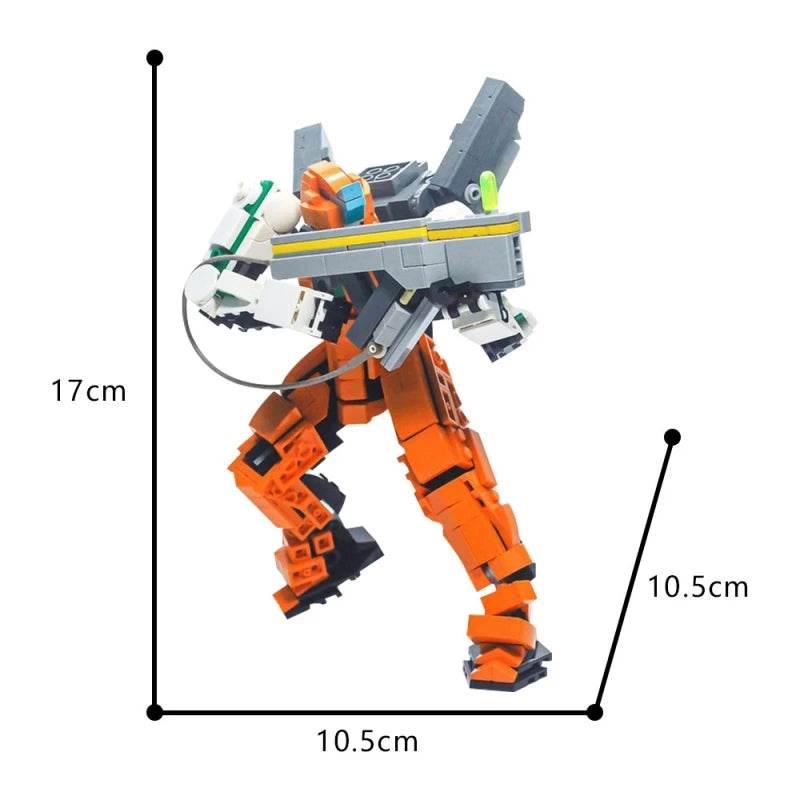MOC Orange Sentinel Mech Model Building Blocks Game Building Bricks MOC - ToylandEU