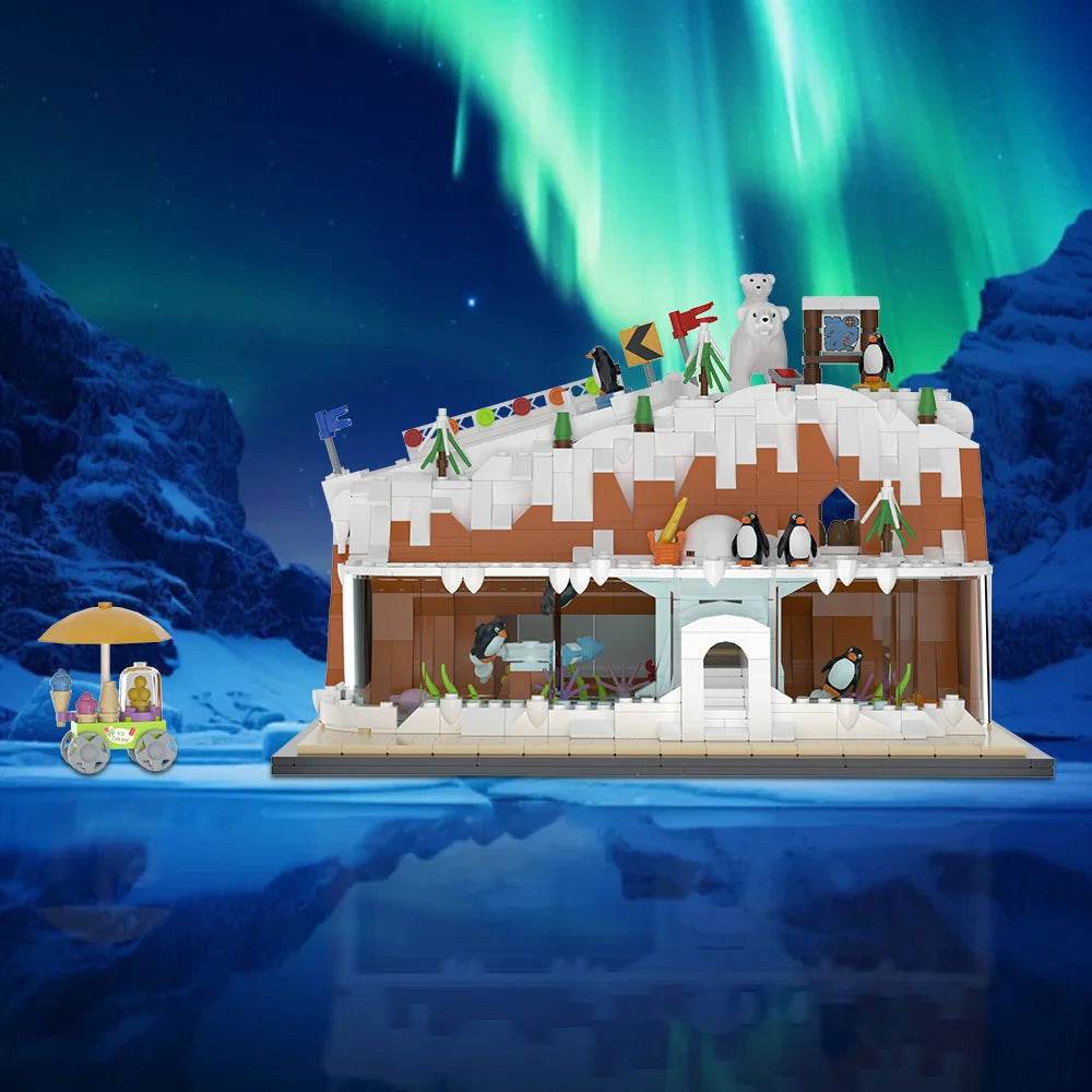 MOC Penguin Pavilion Model Building Blocks Cute Animal Building Bricks MOC - ToylandEU