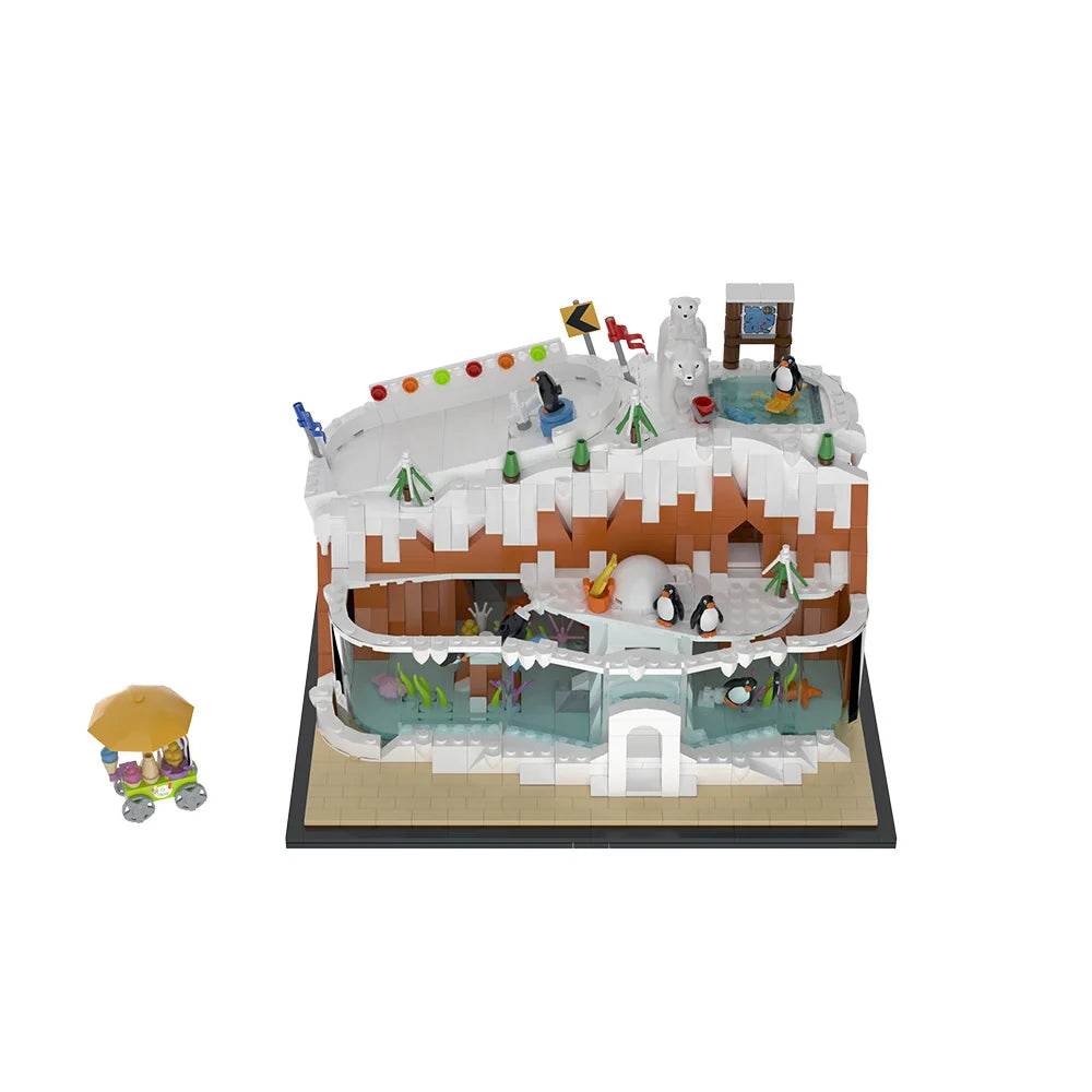 MOC Penguin Pavilion Model Building Blocks Cute Animal Building Bricks MOC - ToylandEU