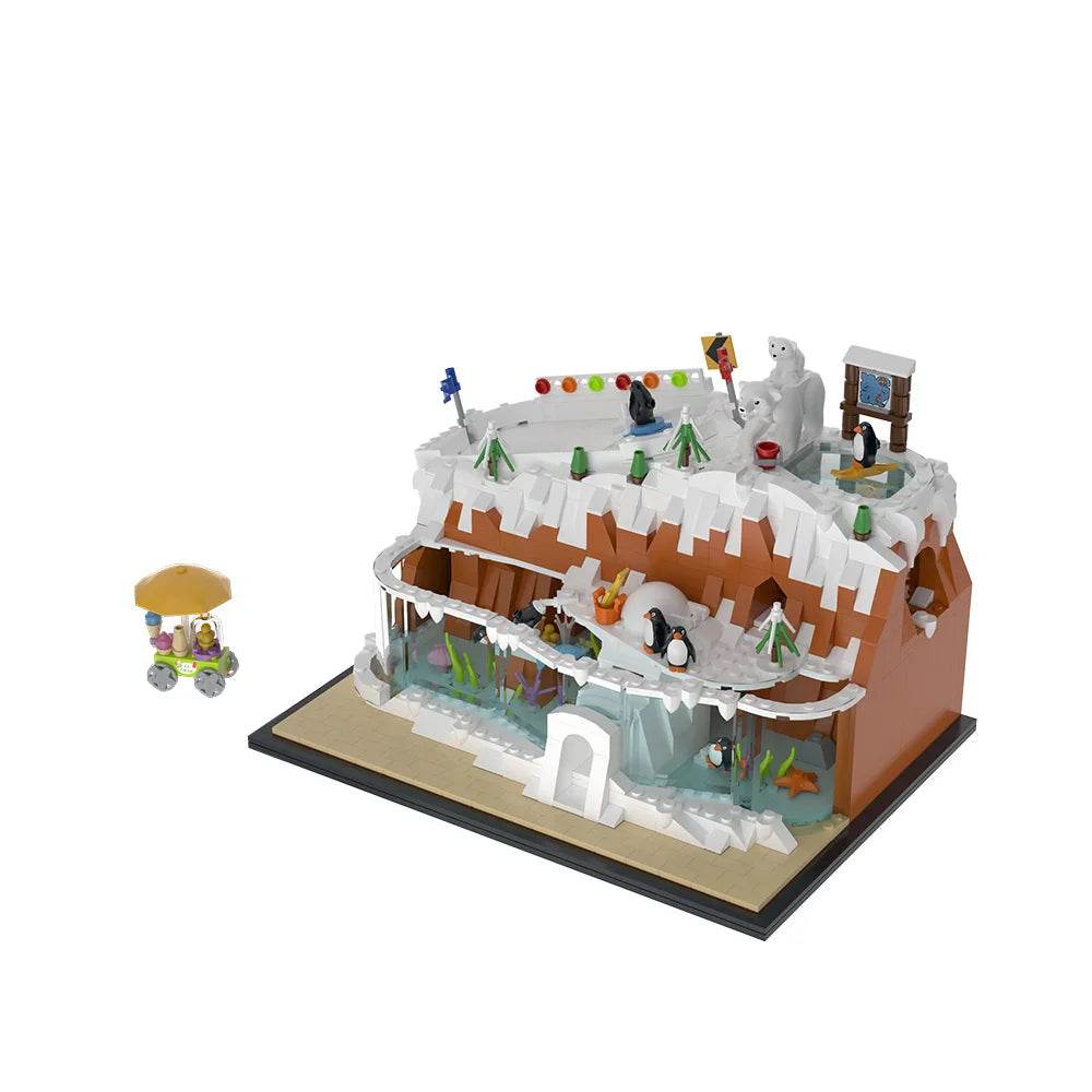 MOC Penguin Pavilion Model Building Blocks Cute Animal Building Bricks MOC - ToylandEU