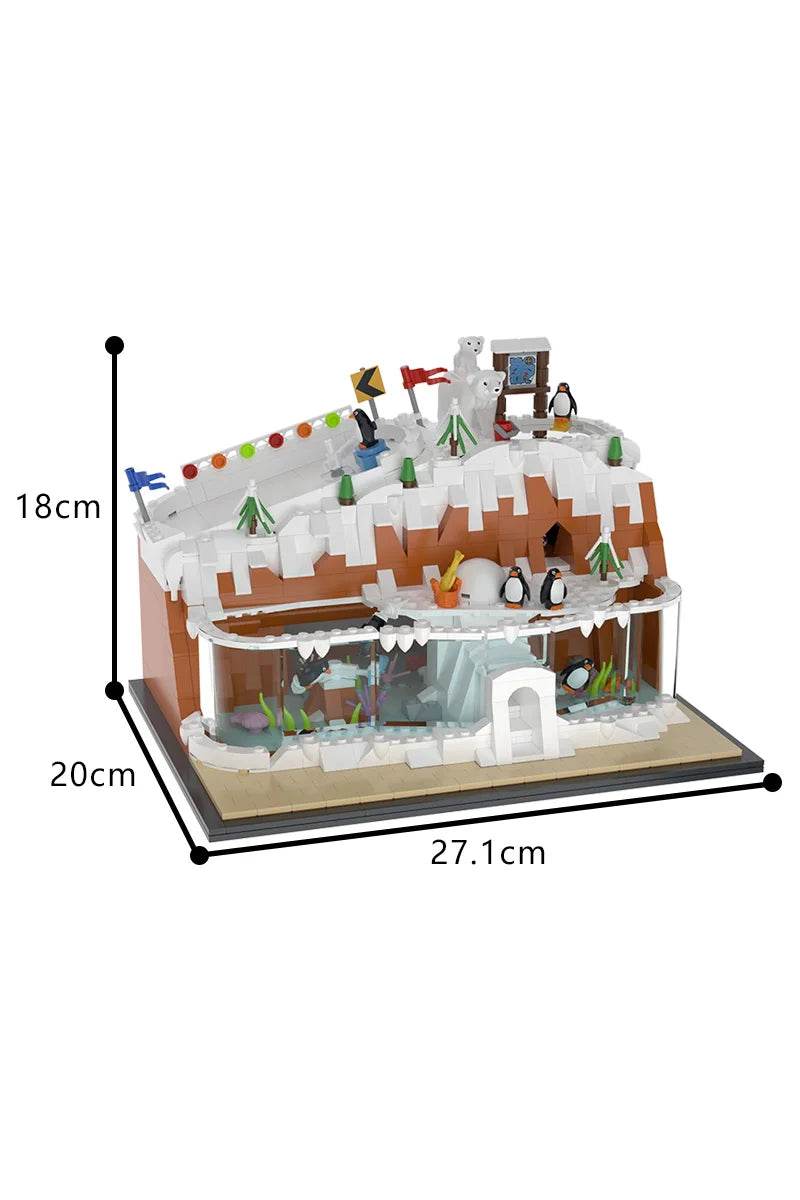 MOC Penguin Pavilion Model Building Blocks Cute Animal Building Bricks MOC - ToylandEU