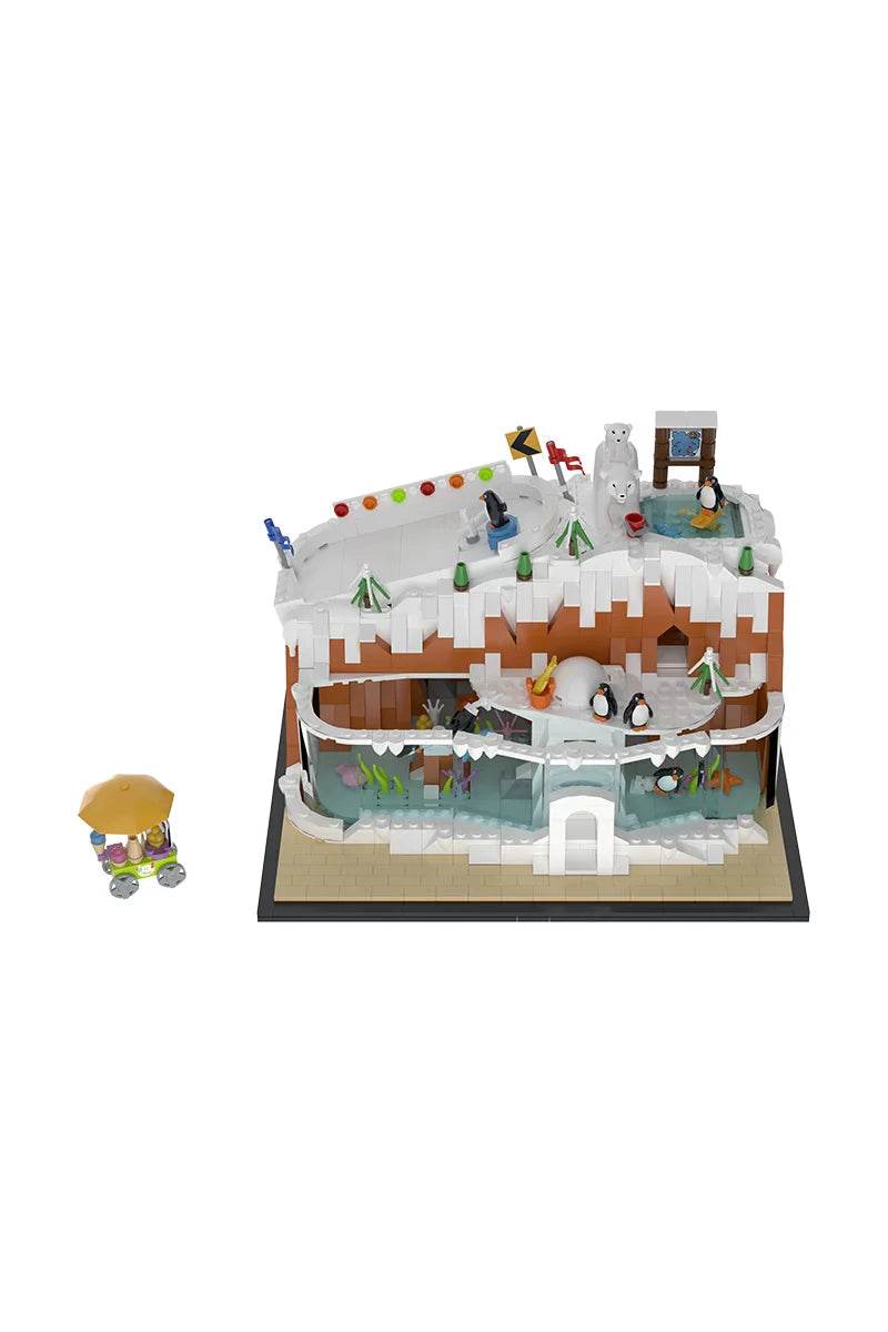 MOC Penguin Pavilion Model Building Blocks Cute Animal Building Bricks MOC - ToylandEU