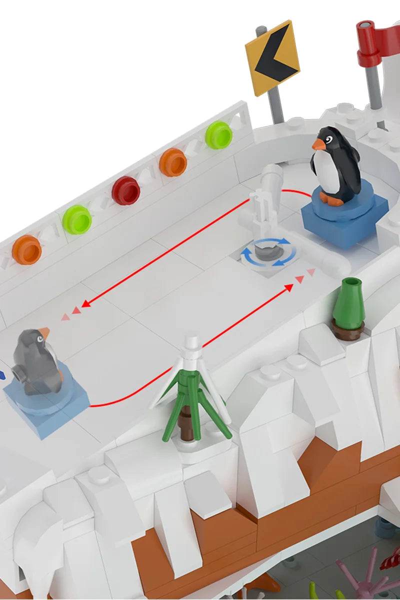 MOC Penguin Pavilion Model Building Blocks Cute Animal Building Bricks MOC - ToylandEU