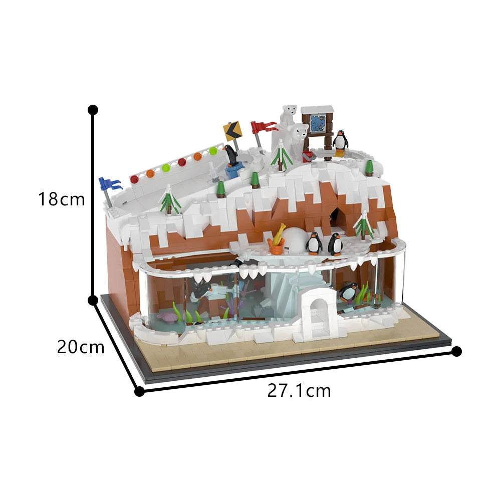 MOC Penguin Pavilion Model Building Blocks Cute Animal Building Bricks MOC - ToylandEU