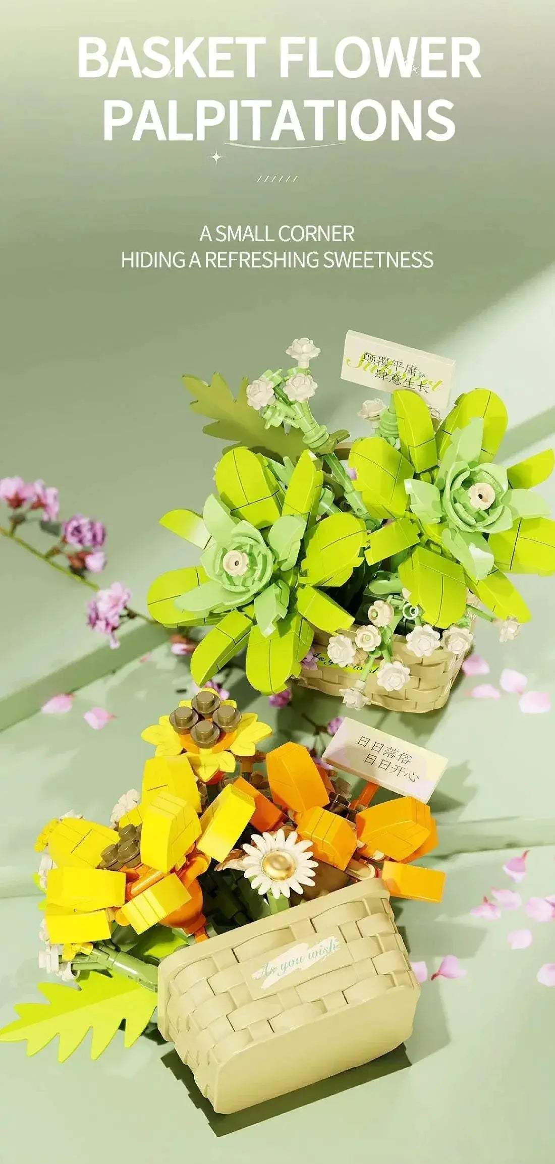 Potted Flower Basket Building Blocks Creative Bonsai Plant - ToylandEU