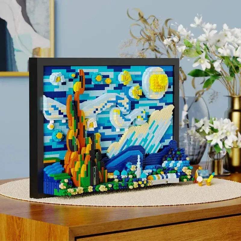 Premium 1731 Piece Creative 3D Oil Painting Building Blocks Set With Famous Art Photo Frame For Adults And Kids - ToylandEU