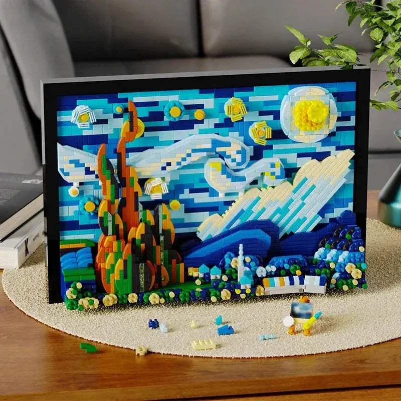 Premium 1731 Piece Creative 3D Oil Painting Building Blocks Set With Famous Art Photo Frame For Adults And Kids - ToylandEU