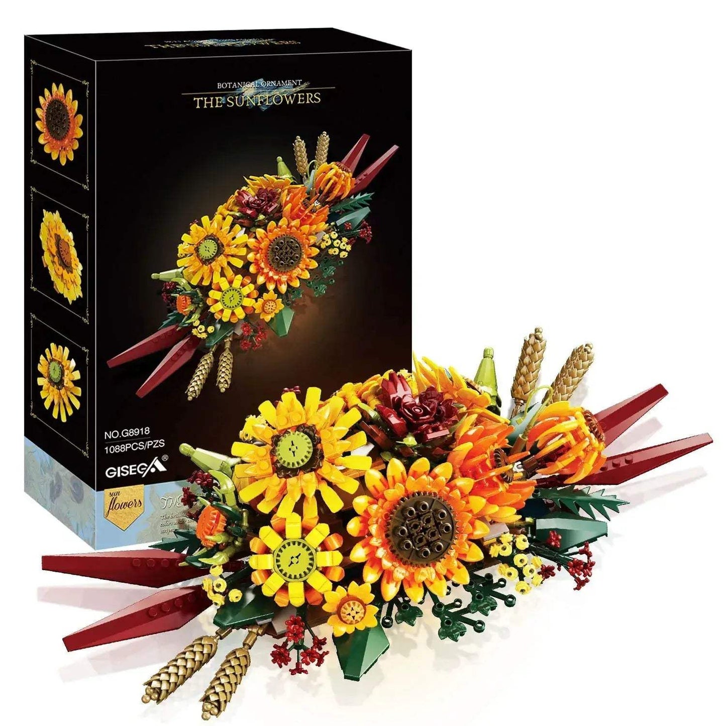 Premium Bouquet Sunflower Building Blocks Set 1088 Pcs DIY Bonsai Pot For Kids Teens Adults - ToylandEU