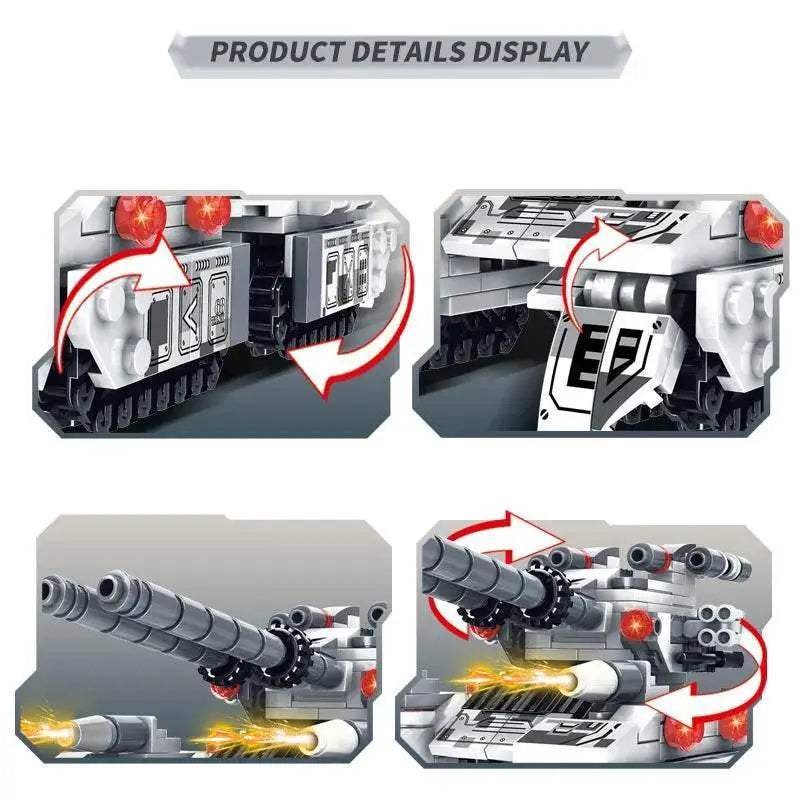 Premium Building Blocks 8in1 WW2 Military Vehicle Tank Kit With Airplane Truck For Boys And Adults - ToylandEU