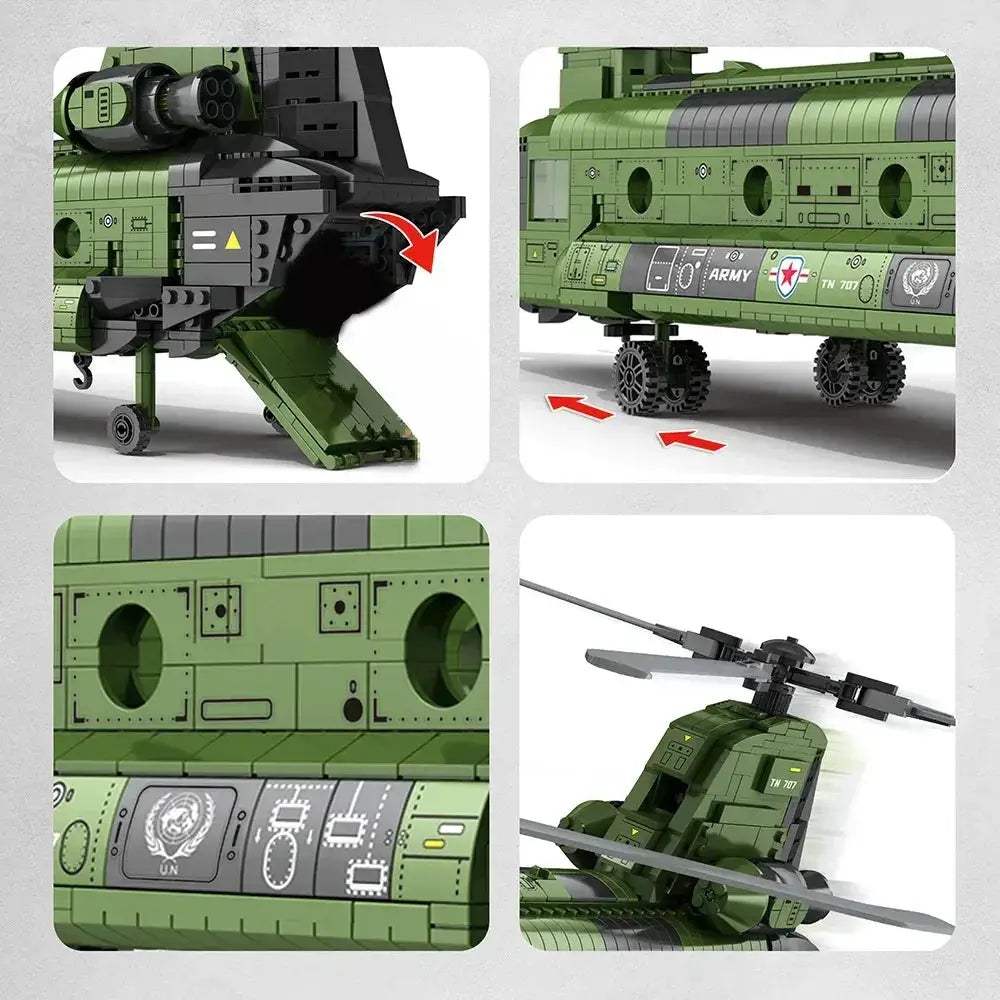 Premium Building Blocks Chinook Helicopter Model MOC Set For Boys And Children Gift Idea Today - ToylandEU