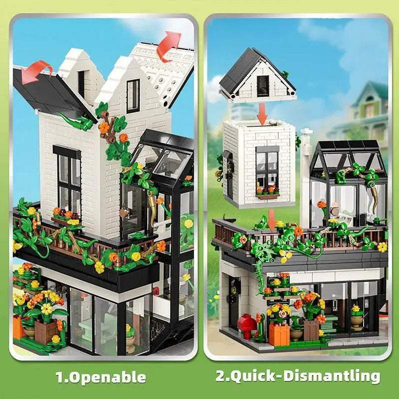  Deluxe Building Blocks Set Flower House Toyland EU -  ToylandEU™