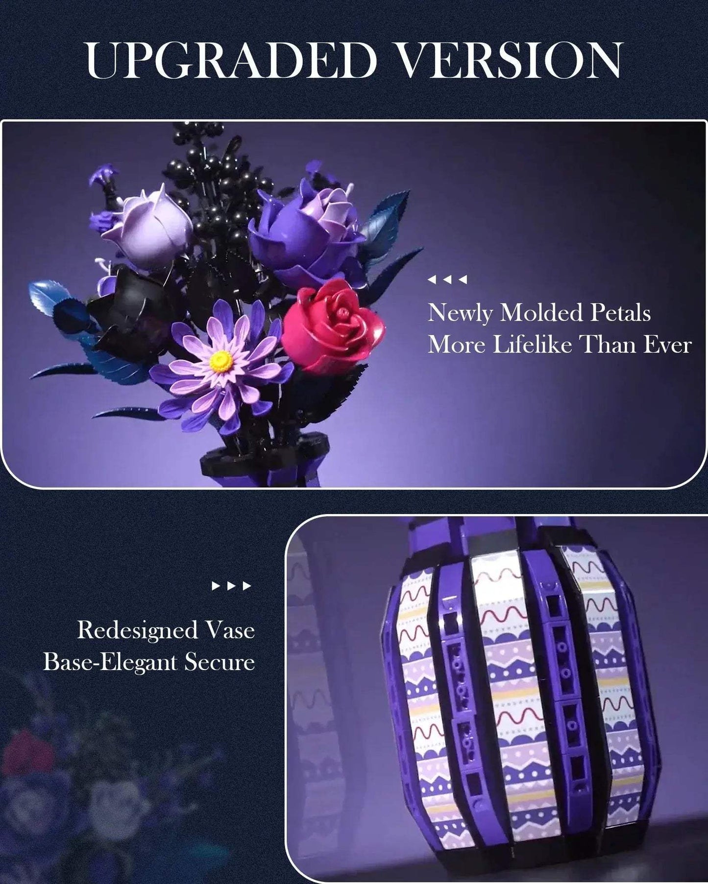 Premium Building Blocks Gothic Bouquet With Vase 1218Piece For Kids And Adults Home Decoration - ToylandEU
