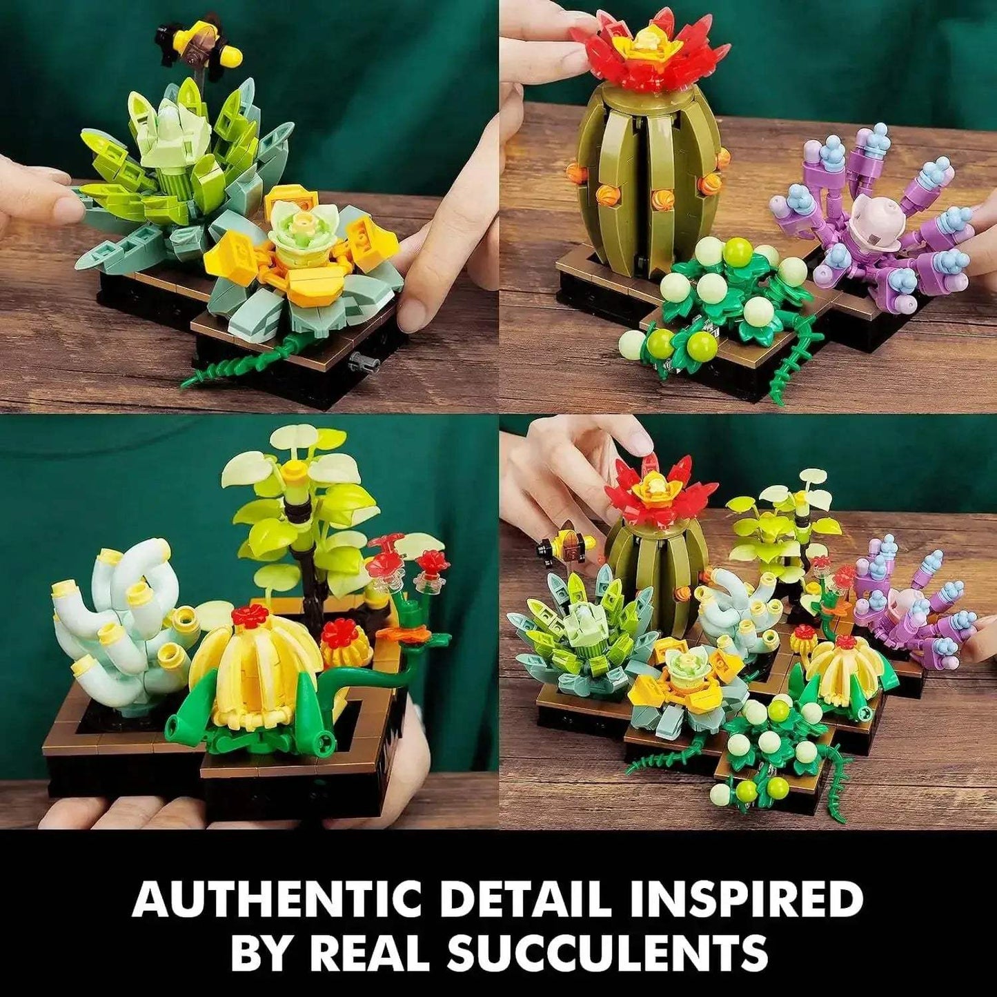 Premium Building Blocks Kit Potted Succulent Plant For DIY Bonsai Flower Model Home Decor And Kids Gift - ToylandEU