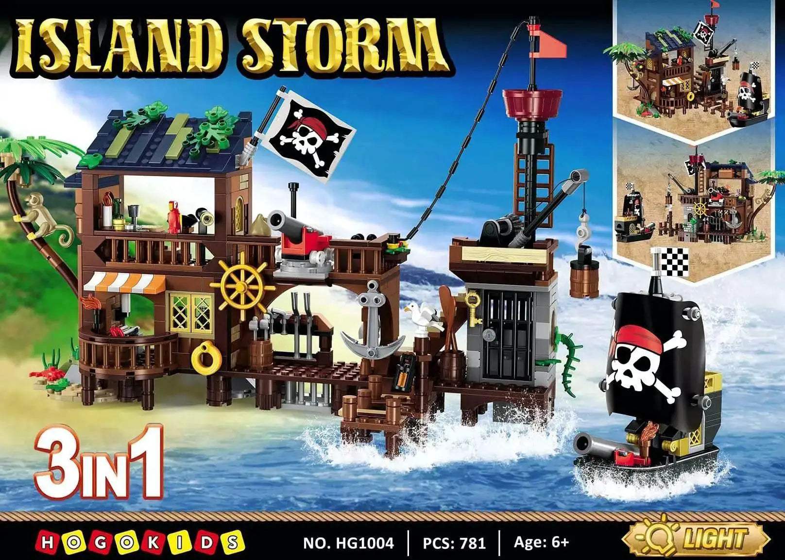 Premium Building Blocks LED Pirate Ship Wharf for Kids - ToylandEU