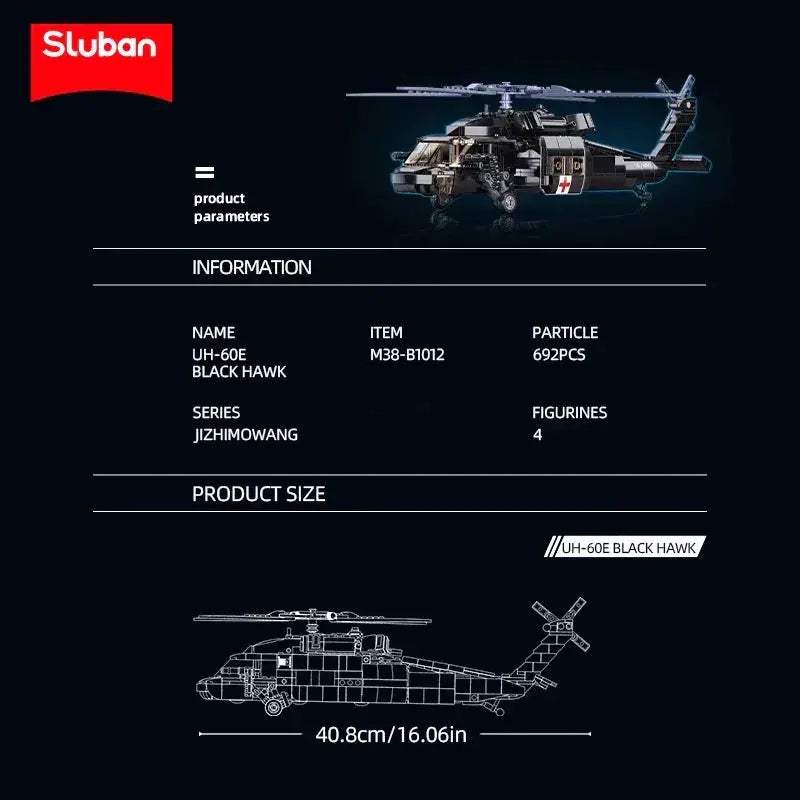 Premium Building Blocks Lego Compatible Black Hawk UH60L Medical Rescue Model With Mini Dolls For Kids - ToylandEU